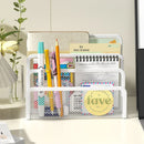 Axyaa Metal Mesh 3-Slot Desktop Mail Organizer Folder - Vertical File Sorter