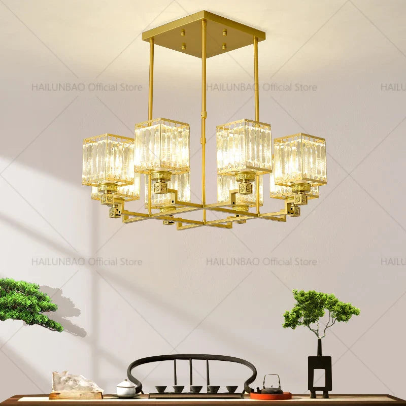 Axyaa Crystal Chandelier: Modern Elegance for Home, Restaurant, and Bedroom