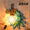 Axyaa Nordic Retro Peacock Wall Lamp LED Sconce Light for Creative Living Room Decor