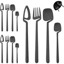 Axyaa Stainless Steel Flatware Set: 12Pcs Matte Silverware Knife Fork Spoon Tableware
