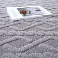 Axyaa Plush Jacquard Carpet Gray Beige Rug - Home Decor Floor Cover