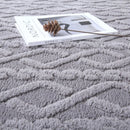 Axyaa Plush Jacquard Carpet Anti-Slip Rug - Gray Beige Simple Home Floor Cover