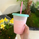 Axyaa Kawaii Tumbler with Straw Lid - Reusable BPA-Free Drinking Bottle