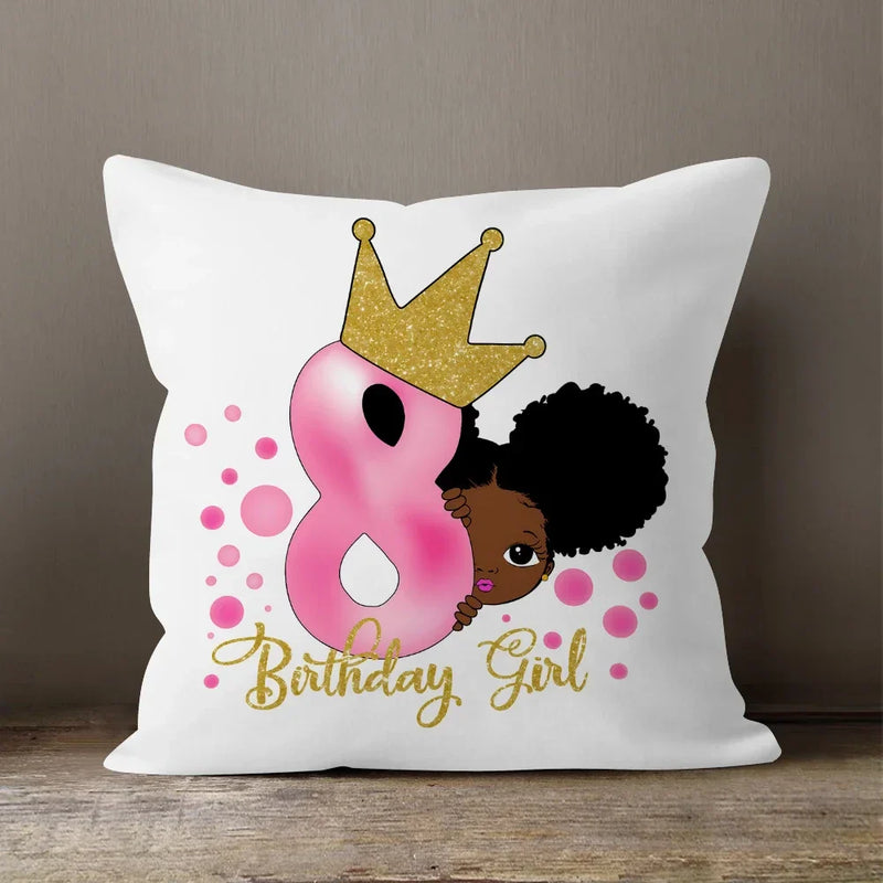 Axyaa Cartoon Girl Pillow Case: Soft Short Plush Cushion Cover for Sofa & Home Decor
