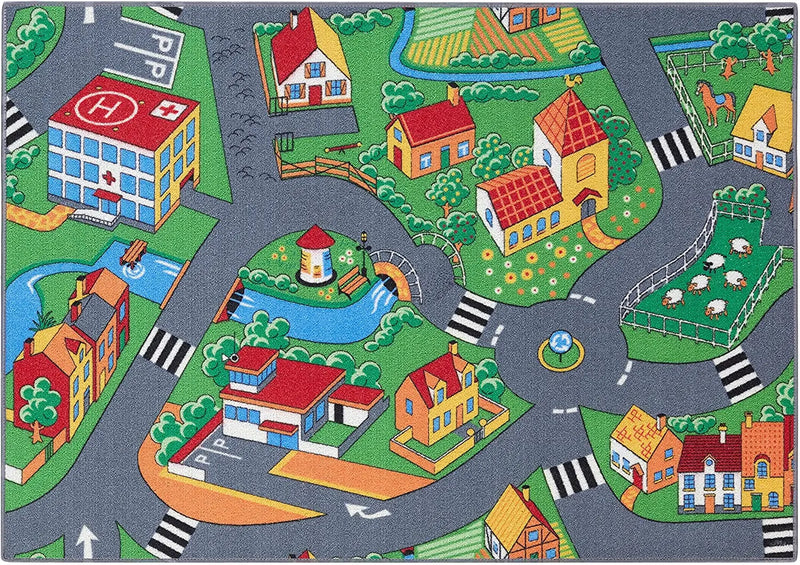 Axyaa Kids' Car Rugs: Non-Slip Room Play Mats for Boys and Girls