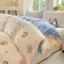 Axyaa Floral Print Reversible Cotton & Flannel Duvet Cover - Single to King Sizes