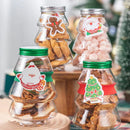 Axyaa Christmas Tree Snowman Sweet Jar: DIY Gift Candy Cookie Snack Chocolate New Year Decoration Box.