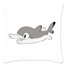 Axyaa Cat Shark Pillow Case: Kawaii Sofa Cushion Cover 45x45cm