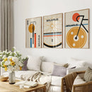 Bauhaus Bicycle Canvas Posters Set by Axyaa - Mid-century Modern Wall Art Prints