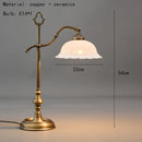 Axyaa Ceramic Lampshade Table Light Copper E14 Bulb Reading Lamp