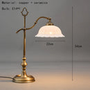 Axyaa Ceramic Table Lampshade Vintage Copper Bedside Desk Lamp