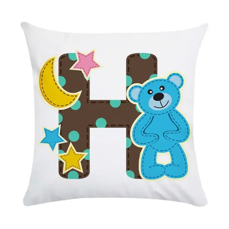 Axyaa Animal Letter Printed Decorative Polyester Pillow Cover for Home, Car, Sofa
