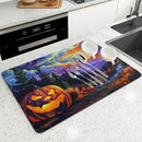 Axyaa Halloween Forest Moon Mountain Drying Mat