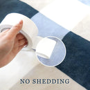 Axyaa Sherpa Fleece Reversible Blanket for Sofa Bed Couch - Large Plush Lattice Flannel