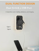 Axyaa LED Wall Sconce Reading Light with USB Ports & Adjustable Spotlight