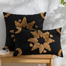 Axyaa Black Coffee Ivory Tufted Star Cushion Cover 45x45cm 30x50cm