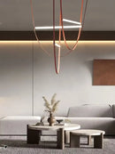 Axyaa Leather Belt Chandelier: Modern Glass Tube Designer Lighting for Home, Restaurant, and Cafe