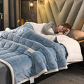 Axyaa Cozy Lamb Fleece Blanket for Winter - Thick & Warm Solid Color Nap Blanket