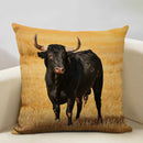 Axyaa Spain Bullfight Cushion Cover 45x45CM Linen Pillowcase