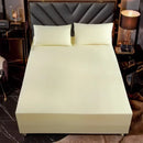 Axyaa Cotton Fitted Sheet with Elastic Bands for Double King Queen Bed, Non-Slip Solid Color