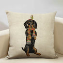 Axyaa Cute Cat Dog Christmas Party Pillow Cover 45x45cm