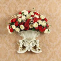 Axyaa Double Angel Vase Wall Hanging with Artificial Flowers for Home Decor
