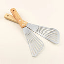 Axyaa Stainless Steel Fish Frying Shovel with Wooden Handle - Household Essential