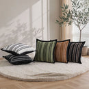 Axyaa Chenille Striped Geometric Cushion Cover Set