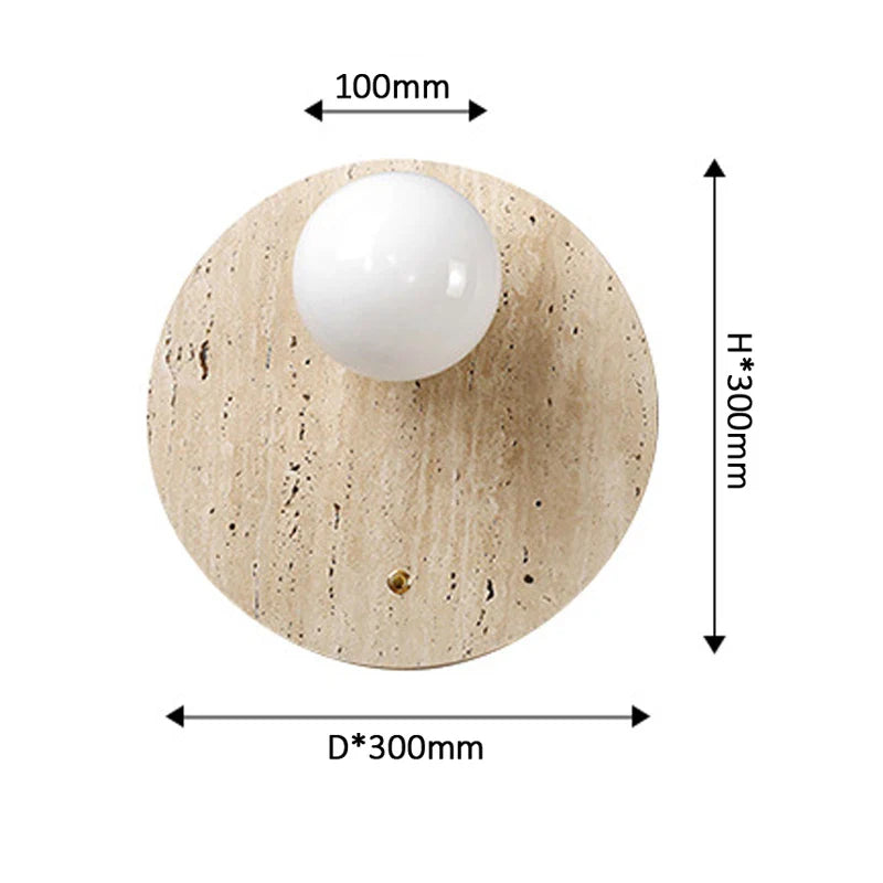 Axyaa Travertine Wall Lamp: Modern, Simple, Warm for Living Room, Bedroom, Study