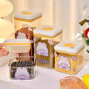 Axyaa Kawaii Food Storage Containers with Lids - Cute Plastic Kitchen Jars