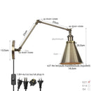 Axyaa Swing Arm LED Wall Sconce - Industrial Style Bedside Lamp