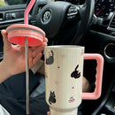 Axyaa Kawaii Cat Stainless Steel Tumbler | Vacuum Insulated Large Car Thermos Mug