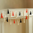 Axyaa Halloween Ghost Macrame Garland with Wooden Beads