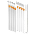 Axyaa Glass Straws Set with Brush - 8Pcs Reusable Smoothie Cocktail Bar Accessories