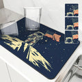Axyaa Spaceman Coffee Cup Drying Mat Absorbent Non-Slip Kitchen Drain Mat
