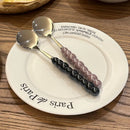 Stainless Steel Pearl Handle Spoons Set by Axyaa