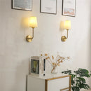 Axya Vintage White Fabric Wall Sconce - Bedroom Living Room Indoor Light