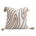Axyaa Geometric Coffee Tassel Cushion Cover 45x45cm for Sofa, Couch, Bed