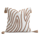 Axyaa Geometric Coffee Tassel Cushion Cover 45x45cm for Sofa, Couch, Bed