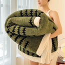 Axyaa Geometric Striped Fleece Blanket | Soft Plush Winter Throw Blanket