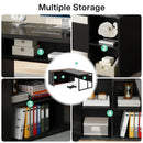 Axyaa Executive L-Shaped Desk with Cabinet Storage and Shelves
