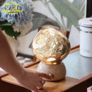 Axyaa Glass Marble Table Lamp with USB Charging & Touch Switch