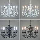 Axyaa Farmhouse Chandelier: Metal Industrial Pendant Lighting, Traditional Black Ceiling Fixture