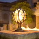 Axyaa Outdoor Globe Glass Column Lamp for Garden Pathway Lighting
