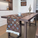 Axyaa Cotton Linen Jacquard Table Runner for Dining Room and Home Decor