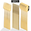 Axyaa Black Stainless Steel Cutlery Set - 18 Pieces