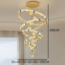 Axyaa Crystal Chandelier Stair Pendant Lamp Living Room Lighting
