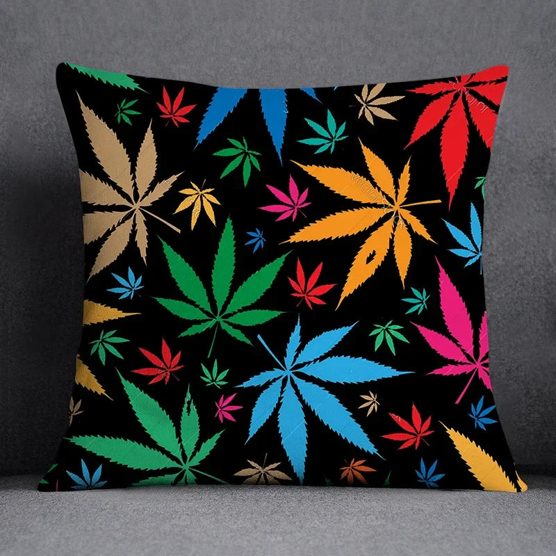 Axyaa Green Leaf Theme Pillowcase - Decorative Polyester Home Decoration 45*45cm