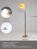 Axyaa Retro Walnut Wood Floor Lamp for Living Room, Bedroom, Study