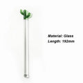 Axyaa Cactus Glass Stir Stick: Colorful, Long Handle for Cocktails, Juice, Coffee